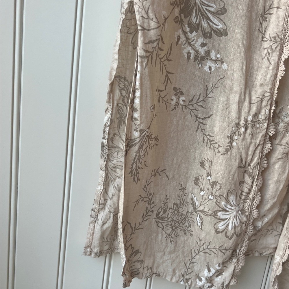 Elena Baldi Italian Silk Blend Cream Floral Duster Cardigan - Picture 5 of 11